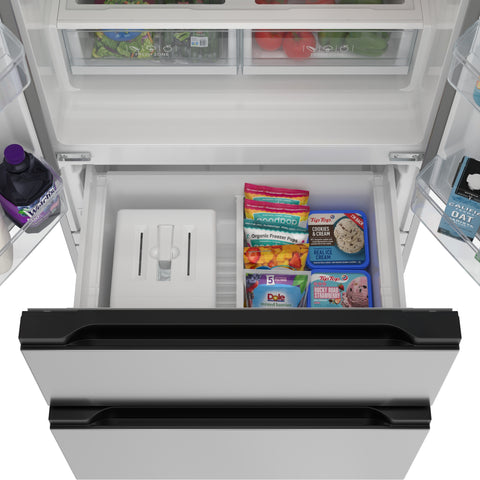 17.9 Cu. Ft. 33-Inch 4-Door French Door Refrigerator with Manual Twist Ice Maker, Stainless Steel