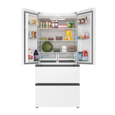 17.9 Cu. Ft. 33-Inch 4-Door French Door Refrigerator with Manual Twist Ice Maker, White
