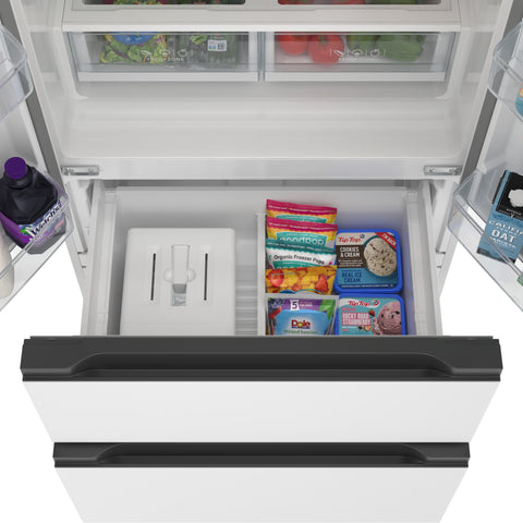 17.9 Cu. Ft. 33-Inch 4-Door French Door Refrigerator with Manual Twist Ice Maker, White