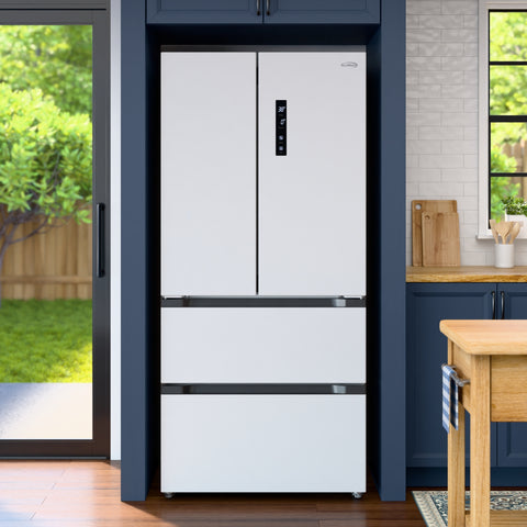 17.9 Cu. Ft. 33-Inch 4-Door French Door Refrigerator with Manual Twist Ice Maker, White