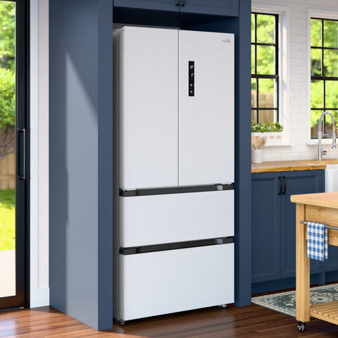17.9 Cu. Ft. 33-Inch 4-Door French Door Refrigerator with Manual Twist Ice Maker, White