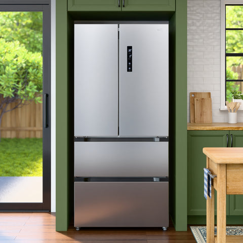 17.9 Cu. Ft. 33-Inch 4-Door French Door Refrigerator with Manual Twist Ice Maker, Stainless Steel