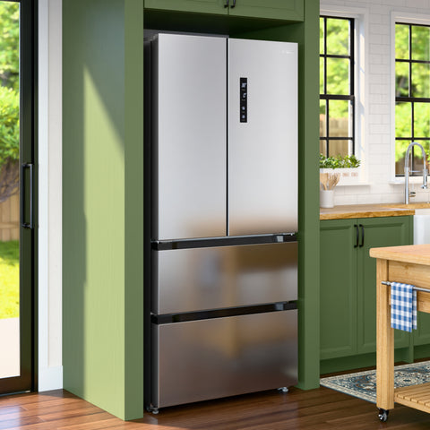 17.9 Cu. Ft. 33-Inch 4-Door French Door Refrigerator with Manual Twist Ice Maker, Stainless Steel