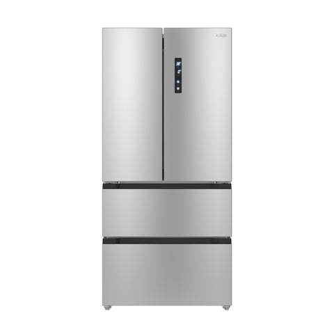 17.9 Cu. Ft. 33-Inch 4-Door French Door Refrigerator with Manual Twist Ice Maker, Stainless Steel