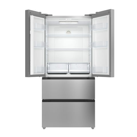 17.9 Cu. Ft. 33-Inch 4-Door French Door Refrigerator with Manual Twist Ice Maker, Stainless Steel