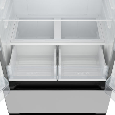 17.9 Cu. Ft. 33-Inch 4-Door French Door Refrigerator with Manual Twist Ice Maker, Stainless Steel