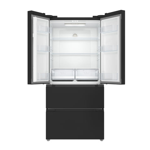 17.9 Cu. Ft. 33-Inch 4-Door French Door Refrigerator with Manual Twist Ice Maker, Black