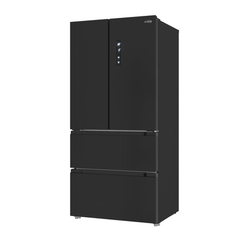 17.9 Cu. Ft. 33-Inch 4-Door French Door Refrigerator with Manual Twist Ice Maker, Black