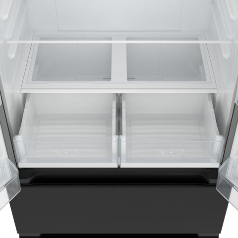 17.9 Cu. Ft. 33-Inch 4-Door French Door Refrigerator with Manual Twist Ice Maker, Black