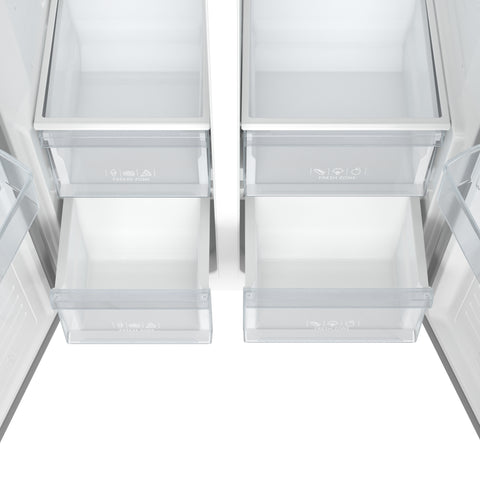 15.6 Cu. Ft. 33-Inch Side-by-Side Refrigerator with Manual Twist Ice Maker, Stainless Steel