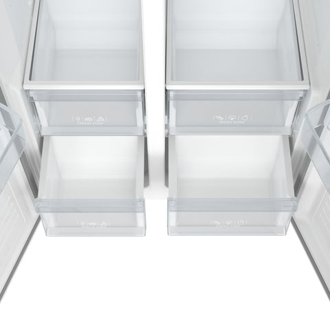 15.6 Cu. Ft. 33-Inch Side-by-Side Refrigerator with Manual Twist Ice Maker, White