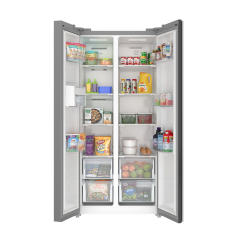 15.6 Cu. Ft. 33-Inch Side-by-Side Refrigerator with Manual Twist Ice Maker, Stainless Steel