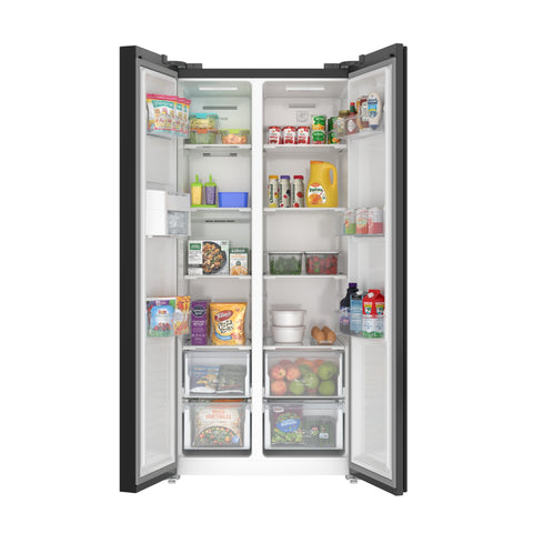 15.6 Cu. Ft. 33-Inch Side-by-Side Refrigerator with Manual Twist Ice Maker, Black