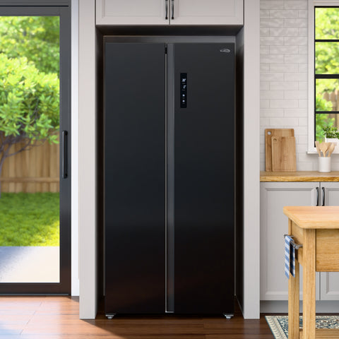 15.6 Cu. Ft. 33-Inch Side-by-Side Refrigerator with Manual Twist Ice Maker, Black