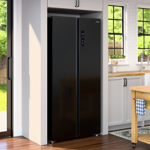 15.6 Cu. Ft. 33-Inch Side-by-Side Refrigerator with Manual Twist Ice Maker, Black