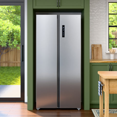 15.6 Cu. Ft. 33-Inch Side-by-Side Refrigerator with Manual Twist Ice Maker, Stainless Steel