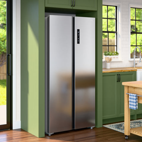 15.6 Cu. Ft. 33-Inch Side-by-Side Refrigerator with Manual Twist Ice Maker, Stainless Steel