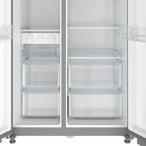 20 Cu. Ft. 35.5-Inch Side-by-Side Refrigerator with Manual Twist Ice Maker, Stainless Steel