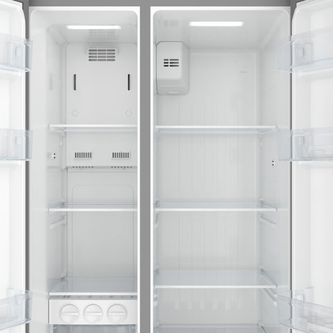 20 Cu. Ft. 35.5-Inch Side-by-Side Refrigerator with Manual Twist Ice Maker, Stainless Steel