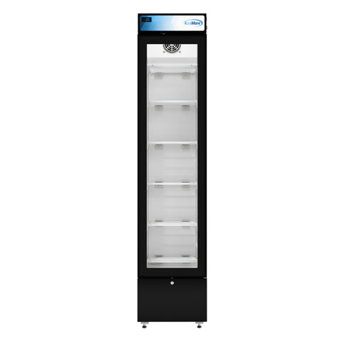 17 in. Slim Commercial Merchandiser Freezer with Manual Defrost, 6.5 Cu. Ft. Capacity, ETL Listed in Black