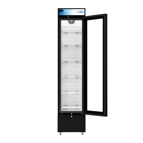 17 in. Slim Commercial Merchandiser Freezer with Manual Defrost, 6.5 Cu. Ft. Capacity, ETL Listed in Black