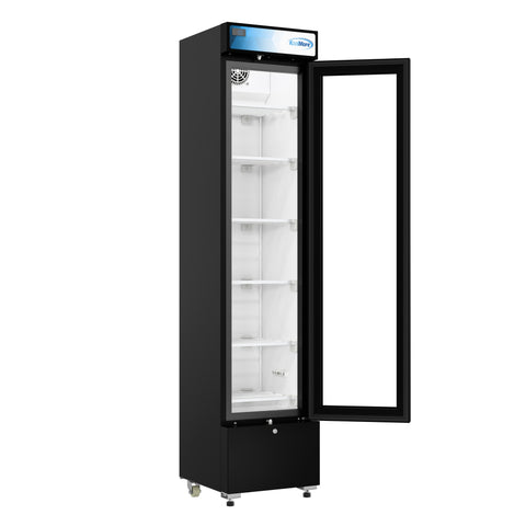 17 in. Slim Commercial Merchandiser Freezer with Manual Defrost, 6.5 Cu. Ft. Capacity, ETL Listed in Black