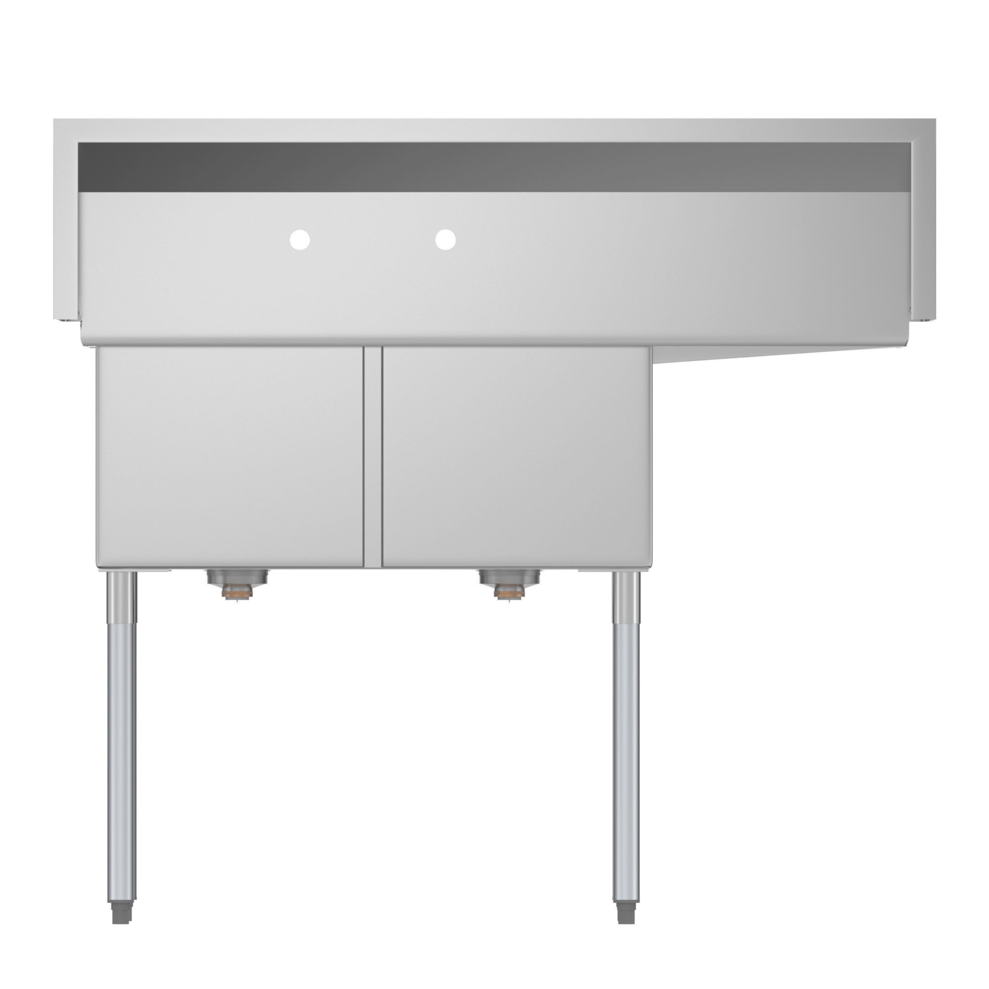 48 in. 2 Compartment Sink, 304 Stainless Steel — Koolmore