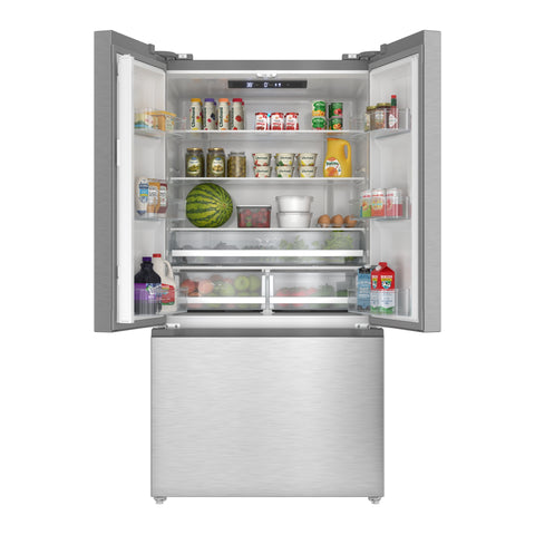 20.3 Cu. Ft. 36-Inch French Door Refrigerator with Automatic Ice Maker, Stainless Steel