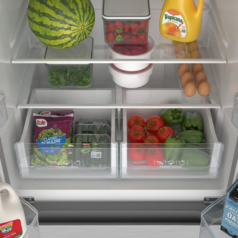 17.5 Cu. Ft. 30-Inch French Door Refrigerator with Automatic Ice Maker, Stainless Steel