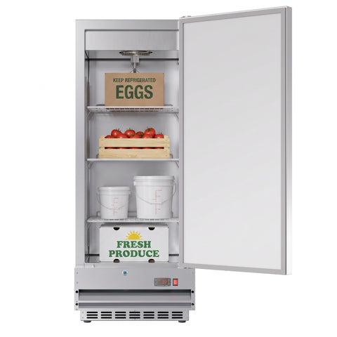 25 in. Commercial Stainless Steel 1-Door Reach-In Refrigerator, 12 cu. ft.