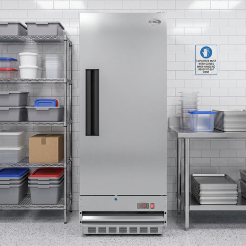 25 in. Commercial Stainless Steel 1-Door Reach-In Refrigerator, 12 cu. ft.