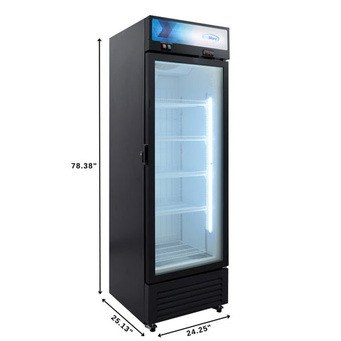 24 in. Commercial One Glass Door Merchandiser Freezer, 12 Cu. Ft. in Black (KM-MDF-1GD-12C)