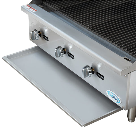 36 in. Commercial 3-Burner Natural Gas Charbroiler with 90,000 BTU in Stainless-Steel (KM-GCB3-36M)