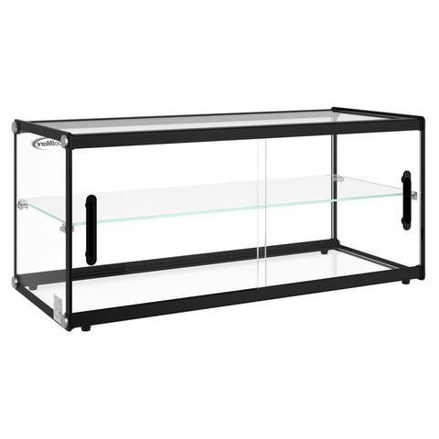 33 in. 2 Tiered Pastry Display Case With Shelf and Sliding Door, 3.2 cu. ft. Capacity, ETL Listed (KM-DC-3CSBK)