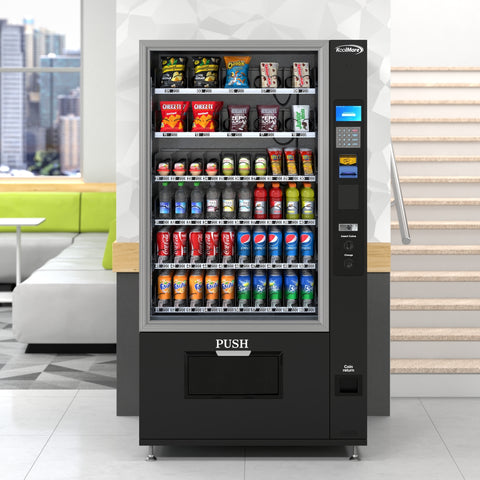Refrigerated Snack Vending Machine with 60 Slots and Coin/Bill Acceptor in Black (KM-VMR-40-BC)