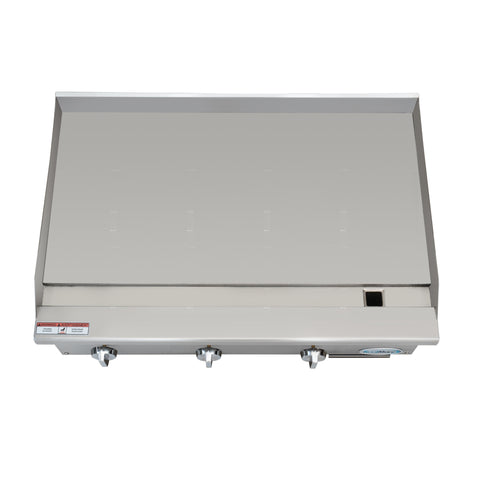 36 in. Natural Gas 3-Burner Griddle with 90,000 BTU in Stainless-Steel (KM-GG3-36M)