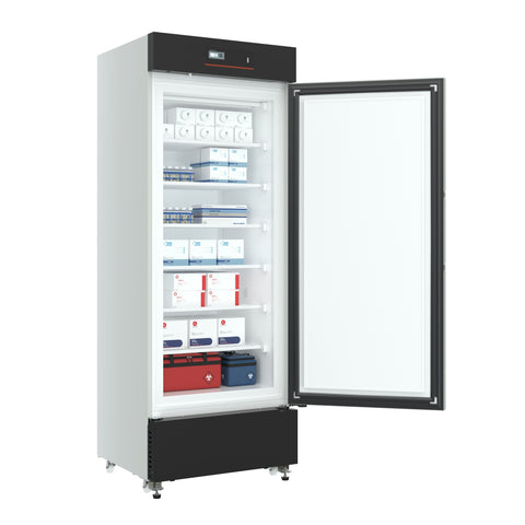 27 in. -25 C Upright Medical Freezer For Pharmacy / Laboratory With Dynamic Freeze, LED Display, Multi-Level Emergency Alarms and Precise Temperature Control, 10.8 Cu. Ft. in Stainless-Steel (KM-PHF-10C)