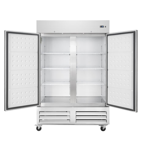 54 in. Commercial Two-Door Convertible Reach-In Refrigerator/Freezer with 49 Cu. Ft. Capacity in Stainless Steel, ETL Listed (KM-RIC-2DSS)