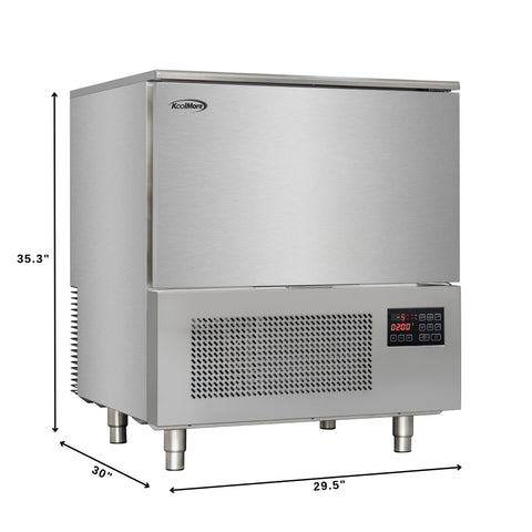 30 in. 5-Pan Commercial Countertop Blast Chiller 30 lbs Rapid Chill / 26.5 lbs Rapid Freeze with ETL for Safety and Sanitation in Stainless-Steel (KM-CBLC-5)