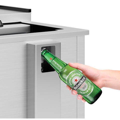 25 in. Commercial Bottle Cooler in Stainless-Steel with Built-In Opener, ETL Listed, 5 cu. ft. (KM-BOC25-SS)