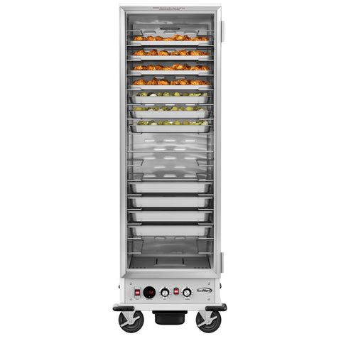 33 in. Commercial Non-Insulated Heated Holding/Proofing Cabinet with Glass Door and Wire Racks in Silver (KM-CHP36-WNGL)