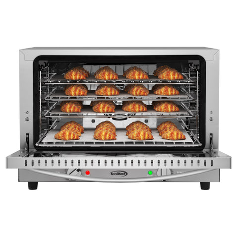 23 in. Countertop Convection Oven for Half-Size Pans with 4 Racks 1600W of Power in Stainless-Steel (KM-CTCO-15)