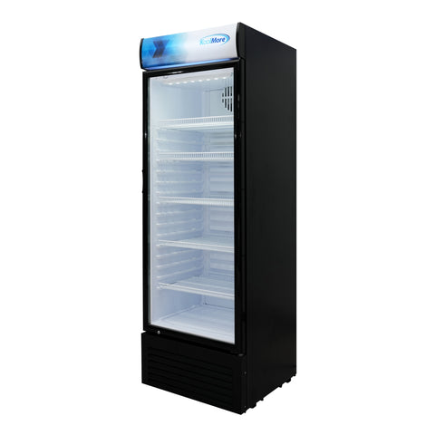 26 in. Commercial Merchandiser Refrigerator with LED Lights, 15 Cu. Ft. in Black (KM-MDR-1GD-15C)