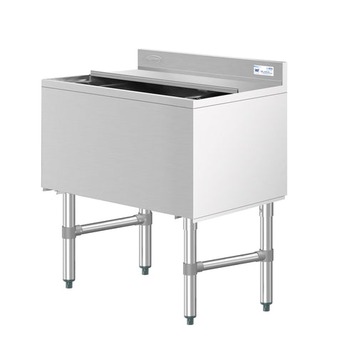 30 in. Commercial Underbar Ice Bin with Siding Lid in Stainless Steel (KM-UIB-1830)