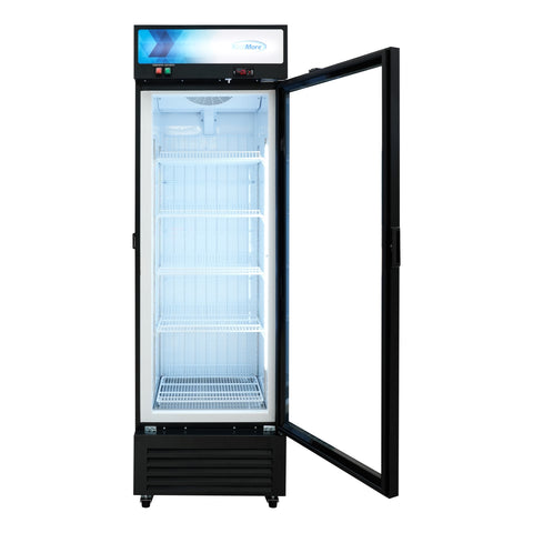 24 in. Commercial One Glass Door Merchandiser Freezer, 12 Cu. Ft. in Black (KM-MDF-1GD-12C)