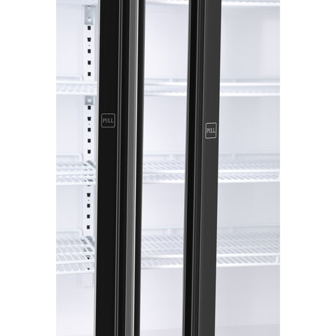 71 in. Commercial 3 Fully Glass Door Merchandiser Refrigerator, 46 cu. ft., ETL Listed in Black (KM-MDR-3FGD)