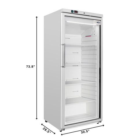 30 in. 21 cu. ft. Commercial Auto Defrost Glass Door Reach-In Freezer in White (KM-RIF-1GD21C-A)