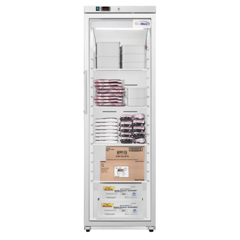 24 in. 12 cu. ft. Commercial Auto Defrost Glass Door Reach-In Freezer in White (KM-RIF-1GD12C-A)