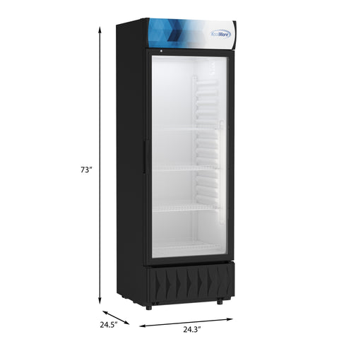 24 in. One-Door Merchandiser Refrigerator - 12 Cu Ft. MDR-1GD-12C.