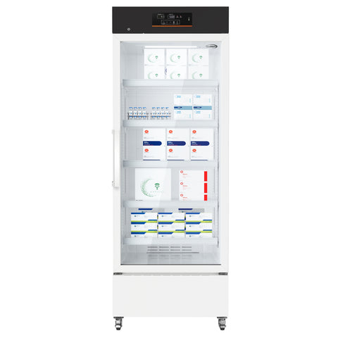 Commercial 15 cu. ft. Medical Pharmacy Refrigerator with Emergency Backup Battery and Alarm in White, UL Listed (KM-PHR-15C)